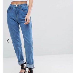 Boohoo Turn Up Hem Mom Jeans